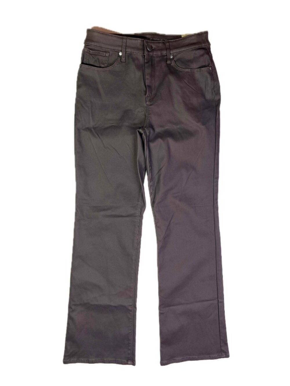 Chico's Size 0.5R (6) Brown Perfect Stretch Girlfriend Bootcut Pants Coated